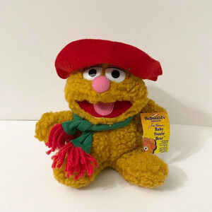 Vtg 1988 Christmas Muppet Baby Fozzie Bear Plush Xmas Holiday 7 Inch  Tall Toy